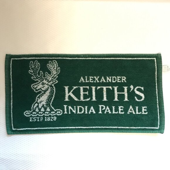 Alexander Keith’s India Pale Ale Bar Mat – Green & White – 100% Cotton – 17"x 9" - Picture 2 of 5